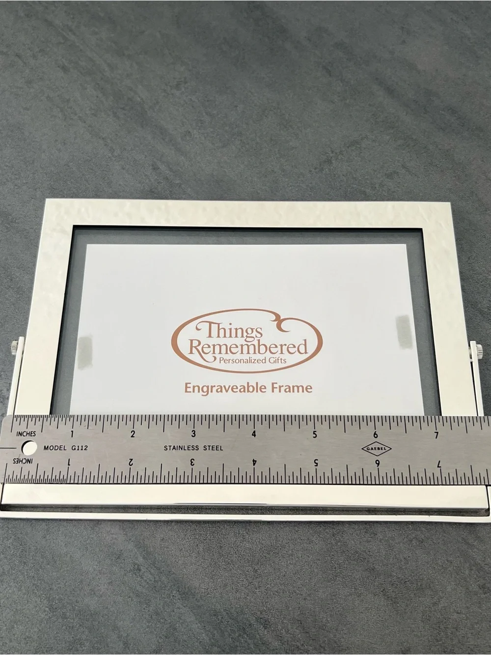 NEW Things Remembered Silver Color Brass Engraveable Stand Up Picture Frame 4x6